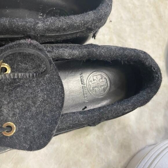 Tory Burch black patent leather duck rain shoes sz 11/41 - Picture 9 of 16